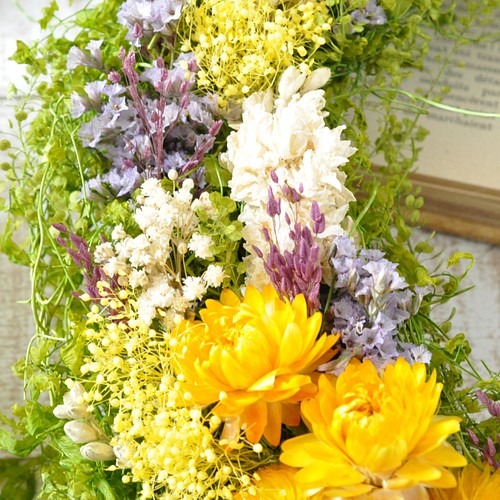 ✽自然を感じる✽ボタニカルリース M size【botanical wreath～yellow