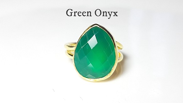 再追加販売 最新作☆『Green Onyx』の世界でひとつの天然石リング