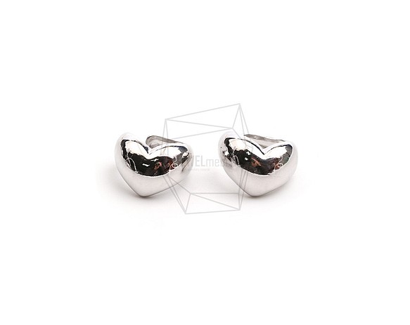 ERG-2319-R【2個入り】ラウンドハートイヤーカフ/Round Heart Earcuffs Earrings 1枚目の画像