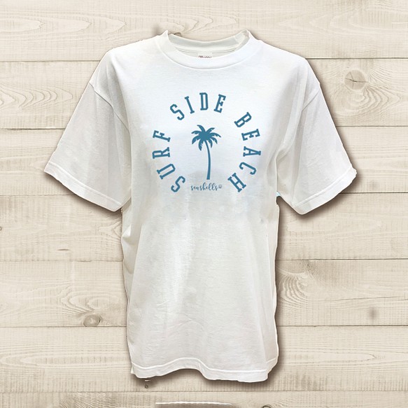 ハワイアンデザインTシャツ ヤシの木のイラスト ノースショア ハワイ 半袖カットソー 西海岸スタイル カリフォルニア 1枚目の画像