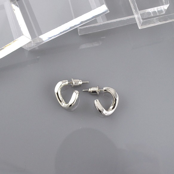 鍊目針式耳環(單只) 925純銀 第1張的照片