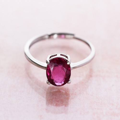 ルベライト指輪、リング：ルビーのようなピンク～レッドトルマリン 