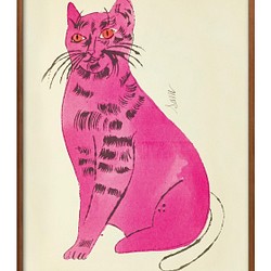 12471■ポスター　絵画　A3サイズ　『猫　ネコ　ピンク』　アート　イラスト　デザイン　北欧　マット紙 1枚目の画像