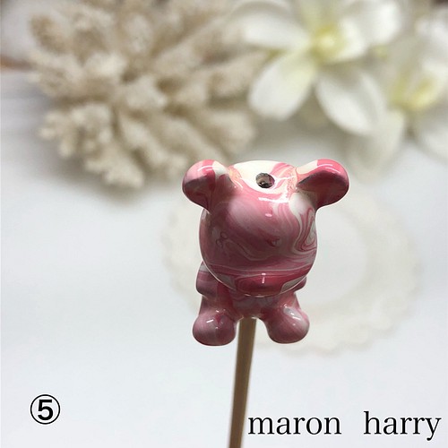 大漆珠 くまさんビーズ⑤ 縦穴貫通•*¨*•.¸¸♬ 天然石 MARON HARRY 通販