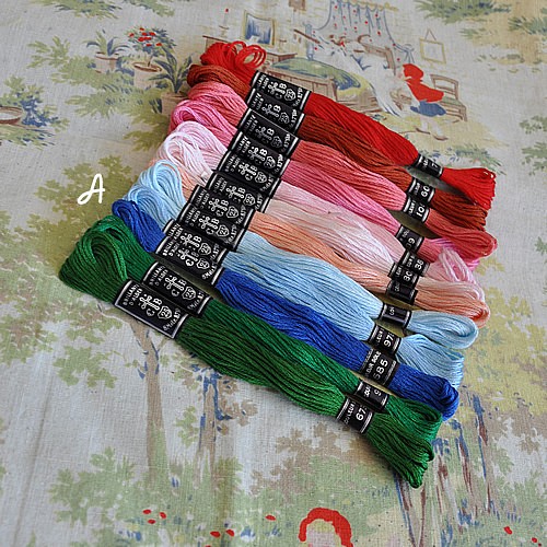 仏ヴィンテージ】12色のCB刺繍糸セットＡ~Ｅセレクト 糸・ミシン糸
