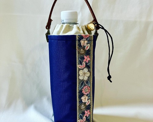 春　新作　インド刺繍　ナイロン素材　保温保冷　ペットボトルホルダー　水筒カバー