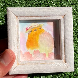 小鳥の貴婦人と桜　ミニ原画 1枚目の画像