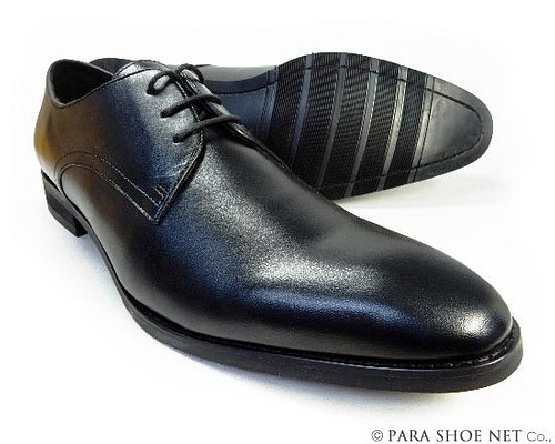 PARASHOE 本革 プレーントゥ ビジネスシューズ 黒 4E（EEEE