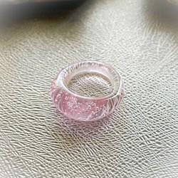 ガラスのリング　ピンク 1枚目の画像