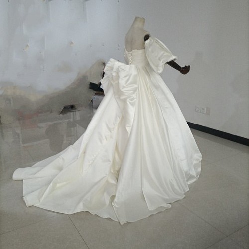 USA製 vintage アイボリー パフスリーブ ウェディングドレス 結婚式-