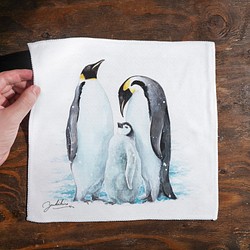 ハンドタオル｜水彩画ペンギン 1枚目の画像