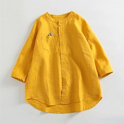 春、夏、七分袖、シャツ、コットンリネンシャツ、綿麻シャツ、受注生産 1枚目の画像