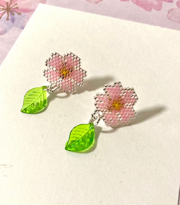 ✧ハンドメイド✧桜モチーフのピアス