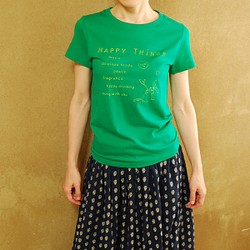 セール　うさぎTシャツ　グリーン　緑　レディース　デッドストック 1枚目の画像