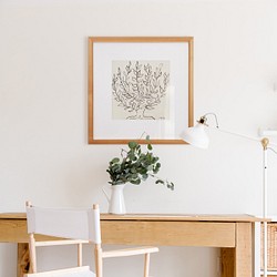 [額縁付き] アンリ・マティス「低木」アートポスター ナチュラルフレーム 北欧 植物 530×530mm AFHM04 1枚目の画像