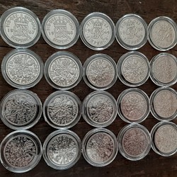 1947~1967英国の幸せのシックスペンス 20枚セット イギリス から  ラッキー6ペンスウエディングコイン 美品 1枚目の画像