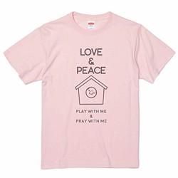 Buncho T卹#115 LOVE &amp; PEACE Baby Pink x Gray [Made-to-Order] 第1張的照片