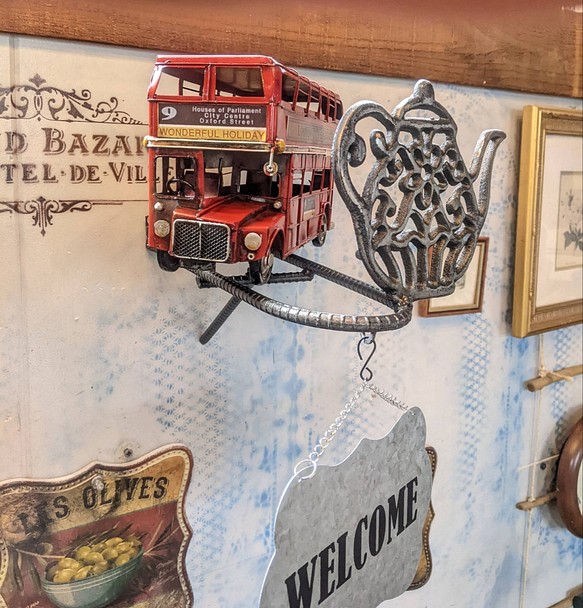 ロンドンバス カフェ 喫茶店 壁掛け看板 紅茶 #アンティーク #サイン