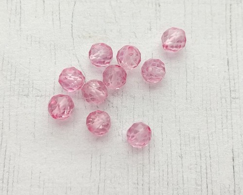 約3mm 10個】宝石質 ピンクトパーズAAA ラウンドカット 天然石 ROSE