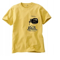 パンケーキ柄の半袖Tシャツ　男女兼用　綿100%【SS～L】 1枚目の画像