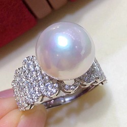【高級】淡水真珠　一粒リングs925