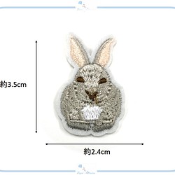 ES29-27 アップリケ うさぎ ウサギ 刺繍 動物 アニマル ハンドメイド 手芸 ワッペン 海外 アイロン 1枚目の画像