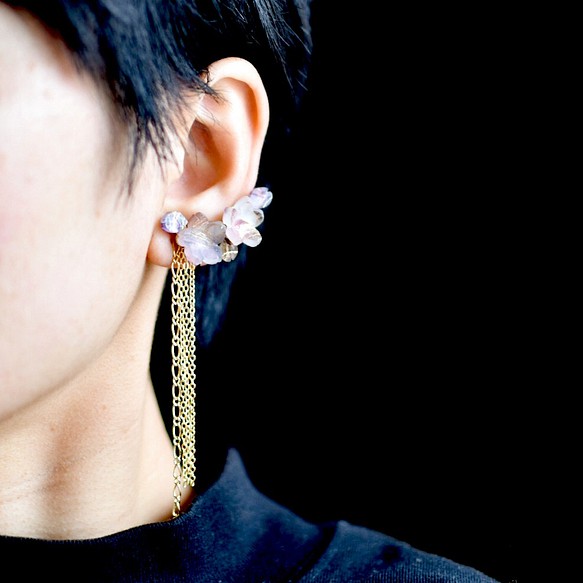 「桜雲」耳飾り　金具選択可 1枚目の画像