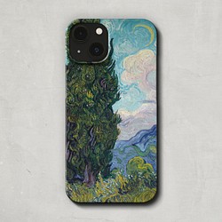 スマホケース / フィンセント ファン ゴッホ「 糸杉 (1889)」 iPhone 全機種対応 空 絵画 名画 個性的 1枚目の画像