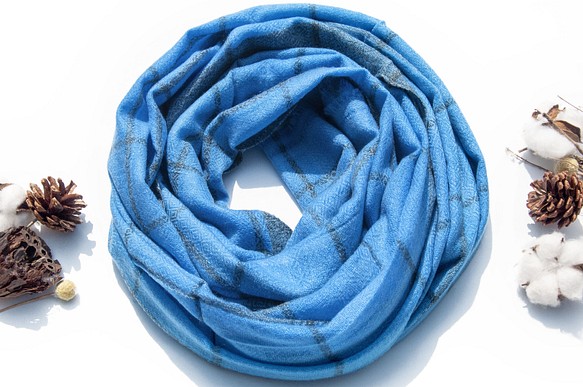 喀什米爾Cashmere 針織圍巾 純羊毛圍巾 手織圍巾 編織圍巾-格紋 聖誕節禮物 交換禮物 母親節禮物 情人節禮物 第1張的照片