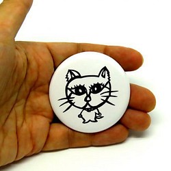 猫　切り絵　缶バッジ　ネコ　グッズ 1枚目の画像
