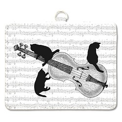 バイオリンと黒猫のパスケース 1枚目の画像