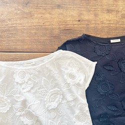 ♡Creema 限量春季福袋，即時發貨♡法式 3D 刺繡襯衫（2 件套） 第1張的照片
