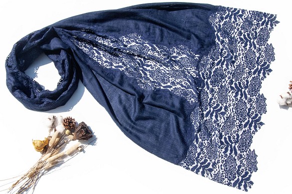 喀什米爾Cashmere 手織圍巾 編織圍巾 針織圍巾 純羊毛圍巾-蕾絲 聖誕節禮物 交換禮物 母親節禮物 情人節禮物 第1張的照片