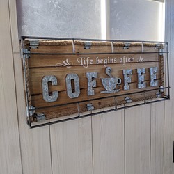 海の見えるカフェ  CAFE COFFEE  喫茶店 壁掛け看板  自立式看板  #店舗什器  #カフェ  #珈琲 1枚目の画像