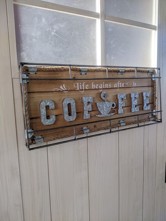 海の見えるカフェ  CAFE COFFEE  喫茶店 壁掛け看板  自立式看板  #店舗什器  #カフェ  #珈琲 1枚目の画像