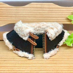 森き　ファー革ジャン　miniature jacket. 1枚目の画像