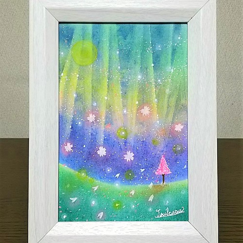 パステルアート 夜桜と春の幻想 パステル画原画 絵画 T's Arts 通販