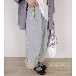 予約販売】ヒッコリーコットンレースとリバティ半端丈パンツ