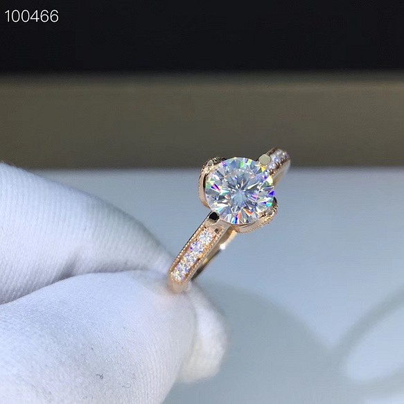 newデザイン】輝くモアサナイト ダイヤモンド リング K18PG 指輪