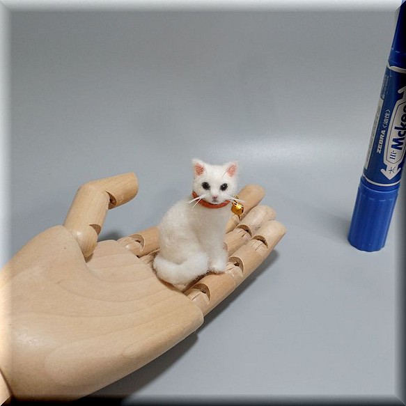 宇宙の香り 羊毛フェルト 白い猫 ねこ ネコ - 通販 - www