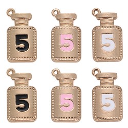 【6個=黒2個･白2個･ピンク2個】 No.5  香水瓶 ゴールド 　香水ボトル パフューム チャーム 1枚目の画像