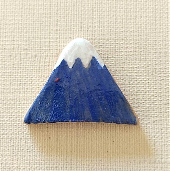 《少し訳あり品・送料無料》陶の箸置き【さんかく富士山(青)】 1枚目の画像