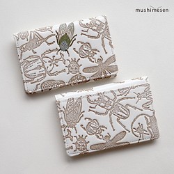 【新品】文庫皮革「日本昆蟲系列」雙面名片夾/通行證名片夾（敏敏澤米） 第1張的照片