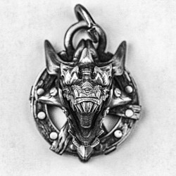 ドラゴンシルバーペンダント/タグ、恐竜真鍮ネックレス、枯れ木のネックレス、浮き彫りデザイン 1枚目の画像