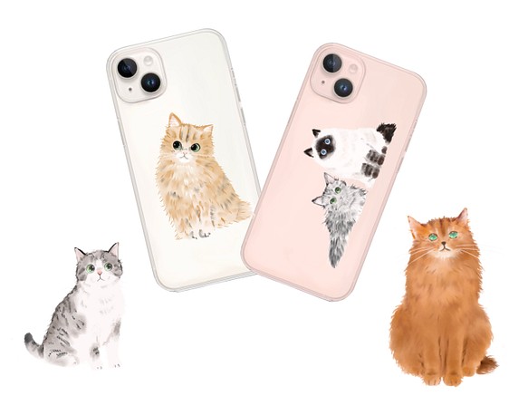用你最喜歡的貓做的 ♪ *軟* 智能手機殼 iPhone，其他各種型號 第1張的照片