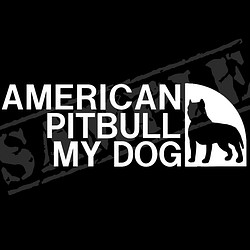 THE AMERICAN PITBULL MY DOG パロディステッカー（アメリカン・ピットブル） 1枚目の画像