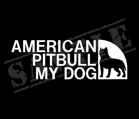 THE AMERICAN PITBULL MY DOG パロディステッカー（アメリカン・ピットブル） 1枚目の画像
