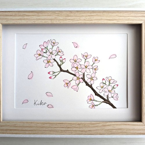 水彩原画【額縁付き】桜 絵画 KIKO 通販｜Creema(クリーマ)