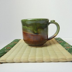 織部釉＋黒釉コーヒーカップ（単品） 1枚目の画像
