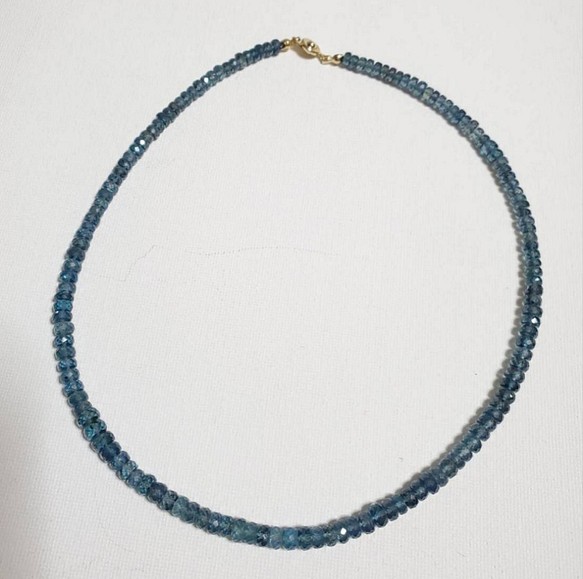 天然石 インディゴブルーカイヤナイト  ネックレス  43㎝ 1枚目の画像